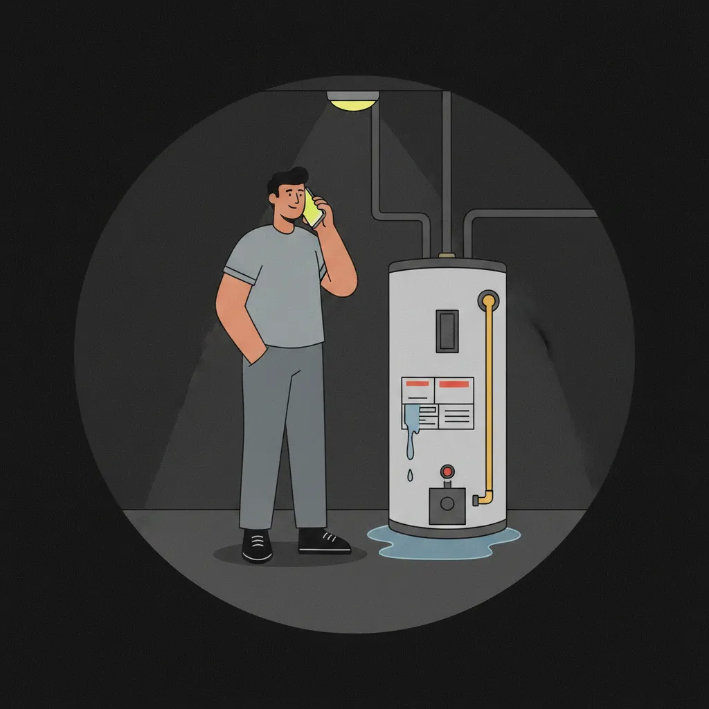 Burst water heater in the garage, tech dispatched within the hour.